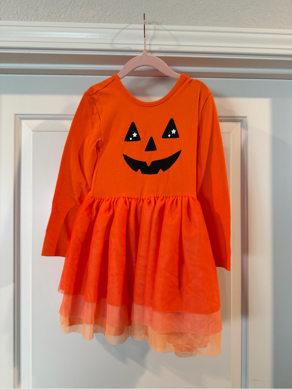 Old Navy Orange Pumpkin Face Tulle Skirt Dress